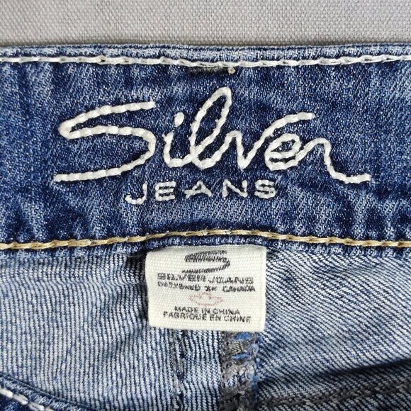 Silver Suki Capri jeans women's size 28 hard washed denim blue straight leg - Picture 6 of 16